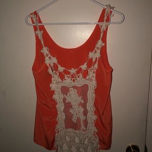 Orange lace back high low top